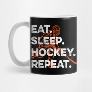 eat sleep hockey repeat Mug